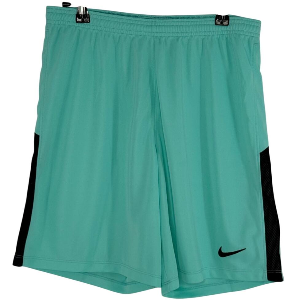 Nike Dri-Fit Slim Fit Shorts Mens Medium Teal Blue Black Athletic Training Gym